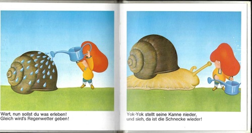Etienne Delessert: Illustrationen für Yok-Yok 1, Gertraud Middelhauve Verlag, um 1979, Text: Anne van der Essen.