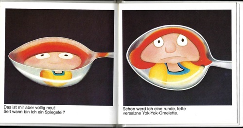 Etienne Delessert: Illustrationen für Yok-Yok 5, Gertraud Middelhauve Verlag, um 1979, Text: Anne van der Essen.