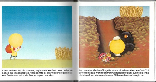 Etienne Delessert: Illustrationen für Yok-Yok 8, Gertraud Middelhauve Verlag, um 1979, Text: Anne van der Essen.