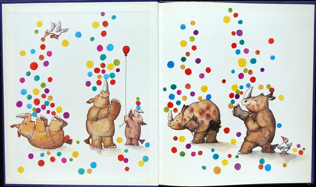 Andreas Röckener: Vorsatz für "Das Nashorn geht ganz leise..." von Inge Meyer-Dietrich, Anrich Verlag, 1992.