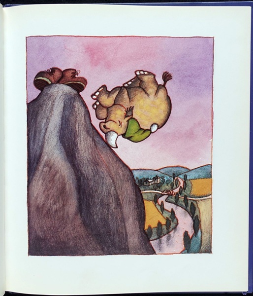 Andreas Röckener: Illustration für "Das Nashorn geht ganz leise..." von Inge Meyer-Dietrich, Anrich Verlag, 1992.